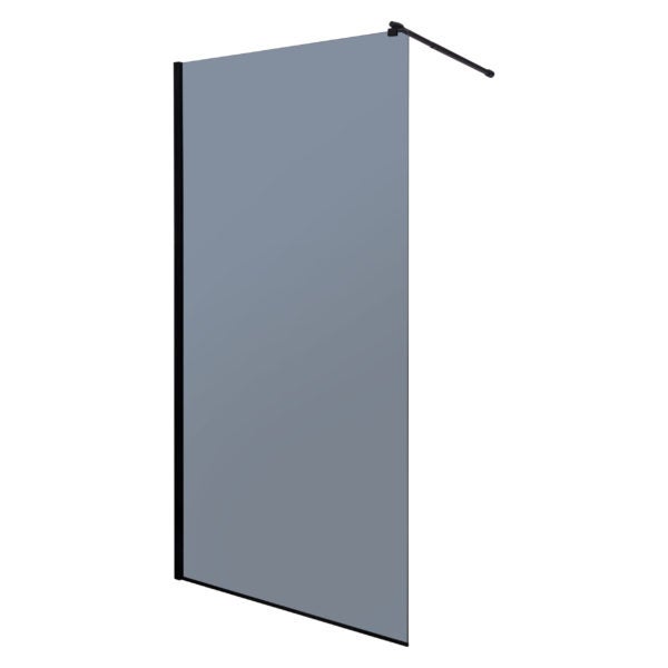 Kabina prysznicowa Walk-in Line 100 G szkło grafitowe 6 mm profile czarne KERRA
