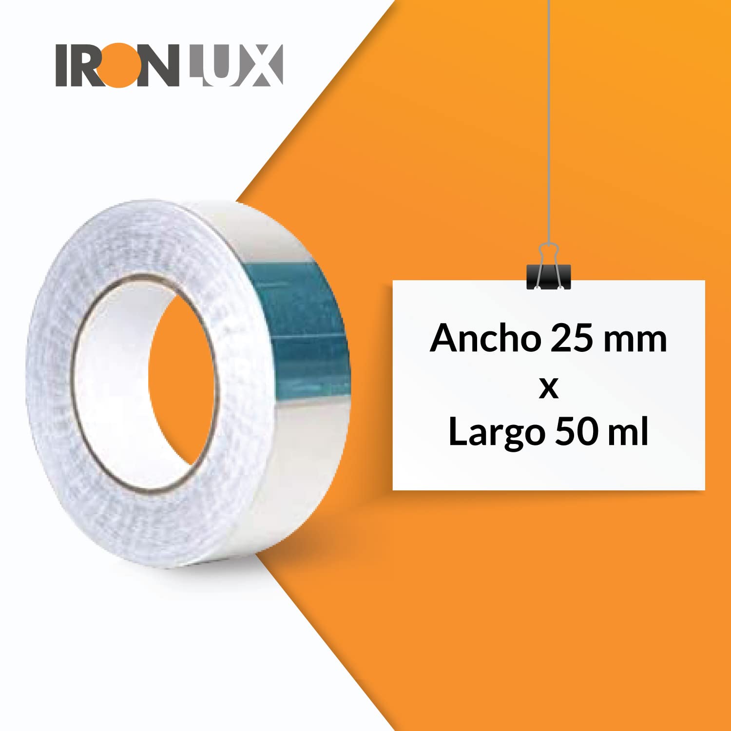 Ironlux - Cinta de aluminio ciega para sellado de placas de policarbonato celular - 25 mm x 50 ml - 3
