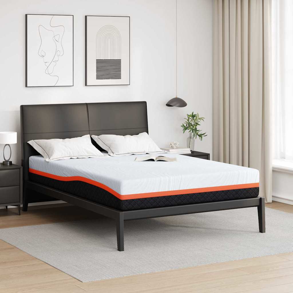 Materac Biały i szary 160 x 200 cm Tkanina żakardowa vidaXL