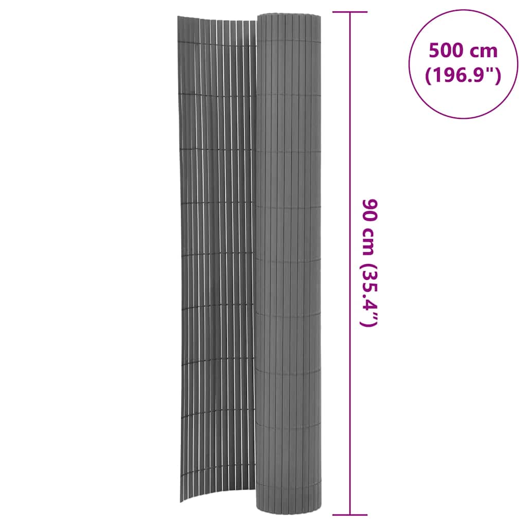 Cerca de jardim dupla face PVC 90 x 500 cm cinza - 6