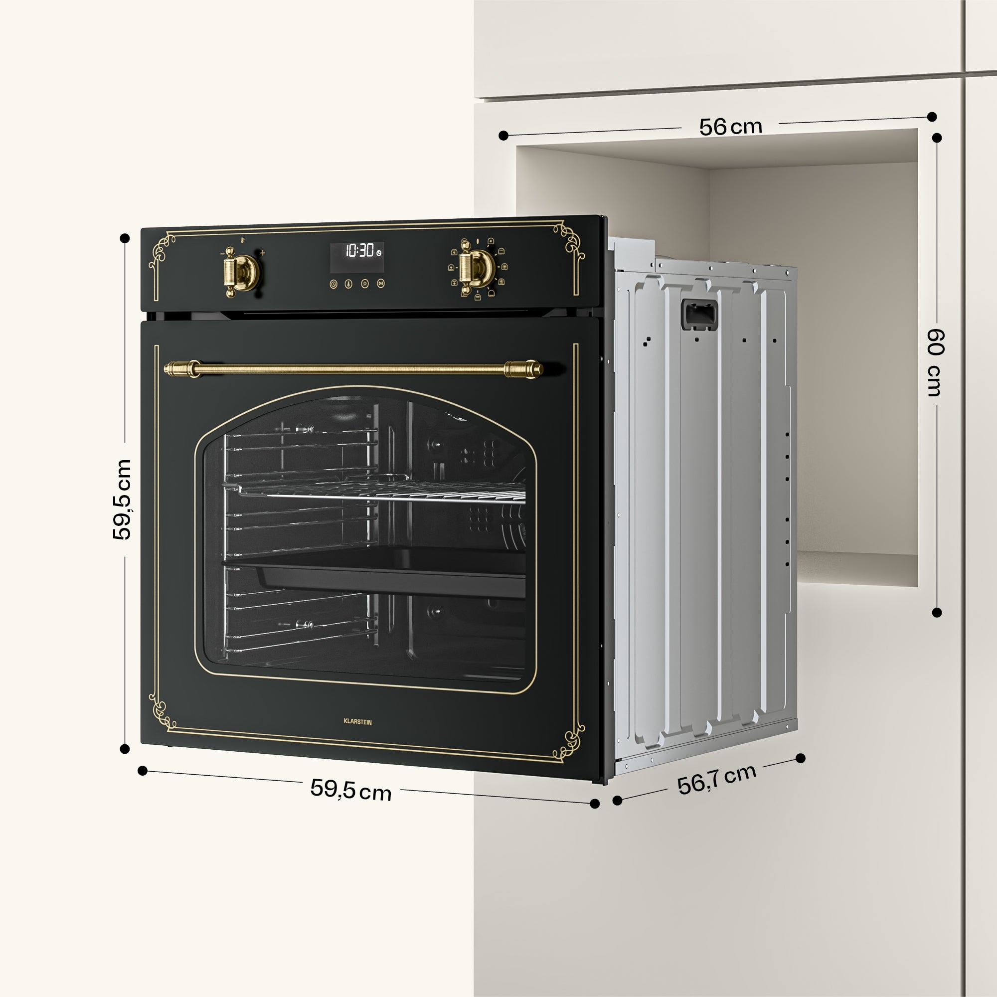 KLARSTEIN Four pyrolyse Victoria | Cuisinière électrique | 3150 W | 76 l | 60 cm Noir - 6