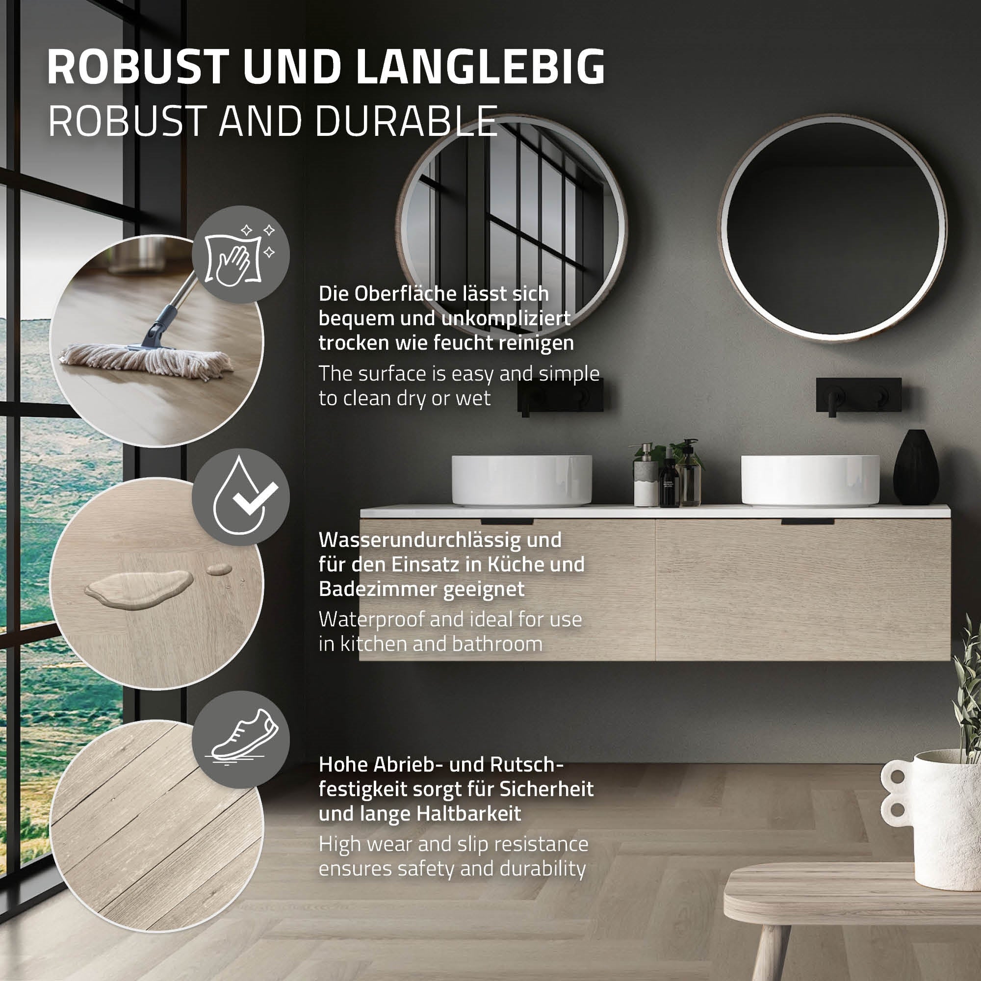 ML-Design Pavimento em vinil PVC 1.56m² castanho carvalho claro 20 tábuas click system 61x12,8cm espessura das folhas 4,2mm efeito madeira impermeável - 2