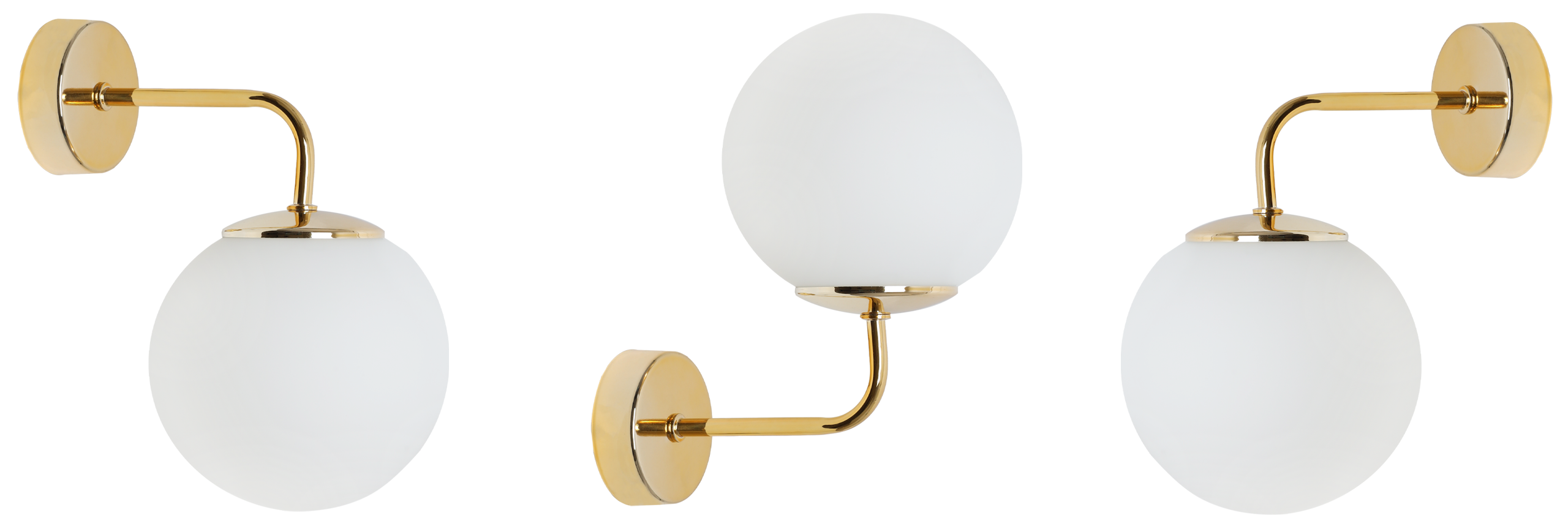 Lampa kinkiet ścienny Siena glamour 1xE14 klosz kula szklana złoty/biała Light Home LH - 7