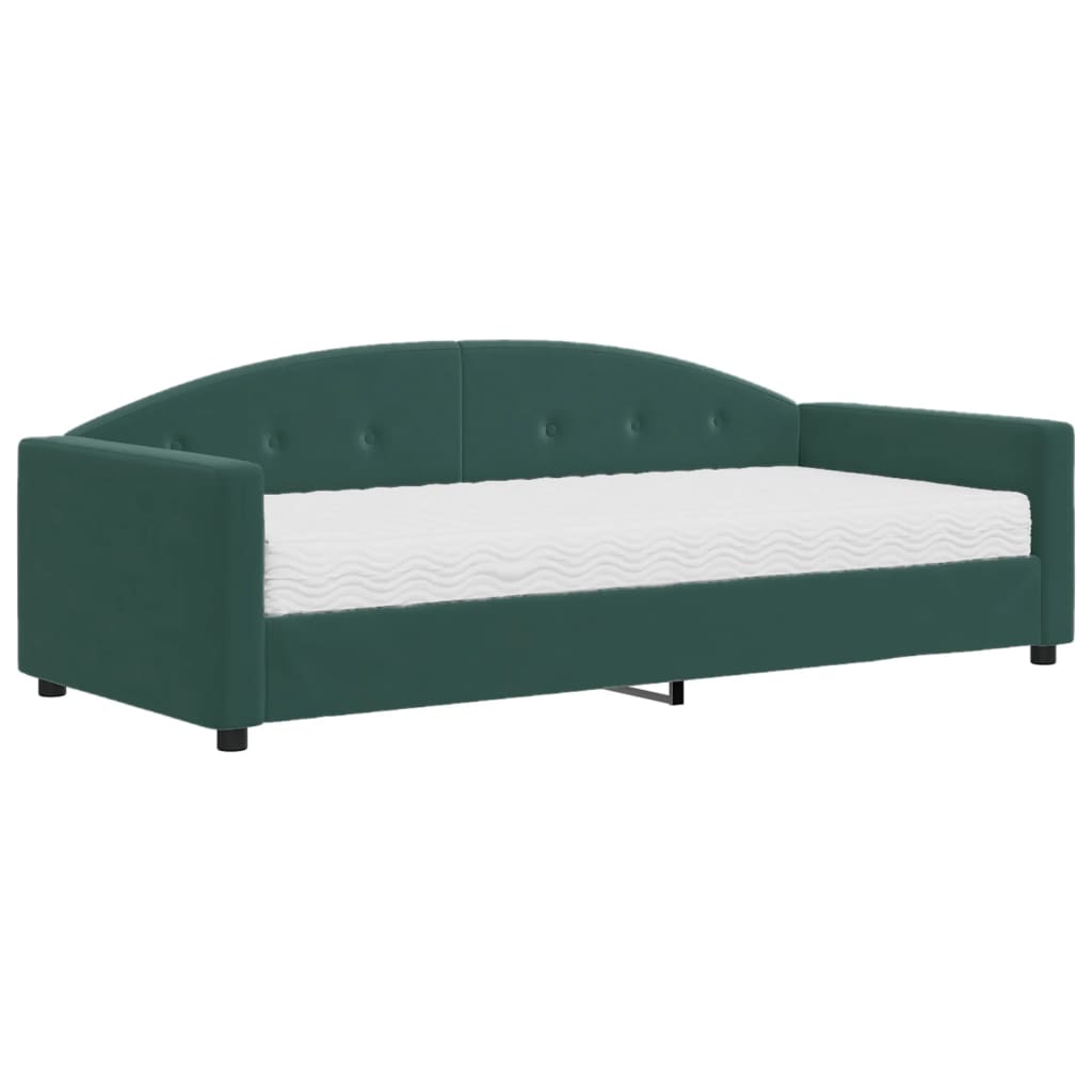 Letto a molle con materasso Blu Scuro 200 x 180 cm Velluto