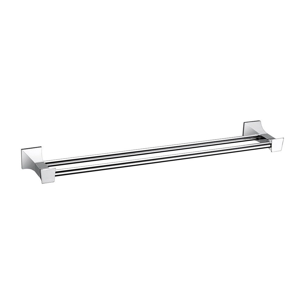 Porte-Serviettes Double Barre 70 Cm XIAJIA - Acier Inoxydable 304 Brossé - Adhésif 3M Argent