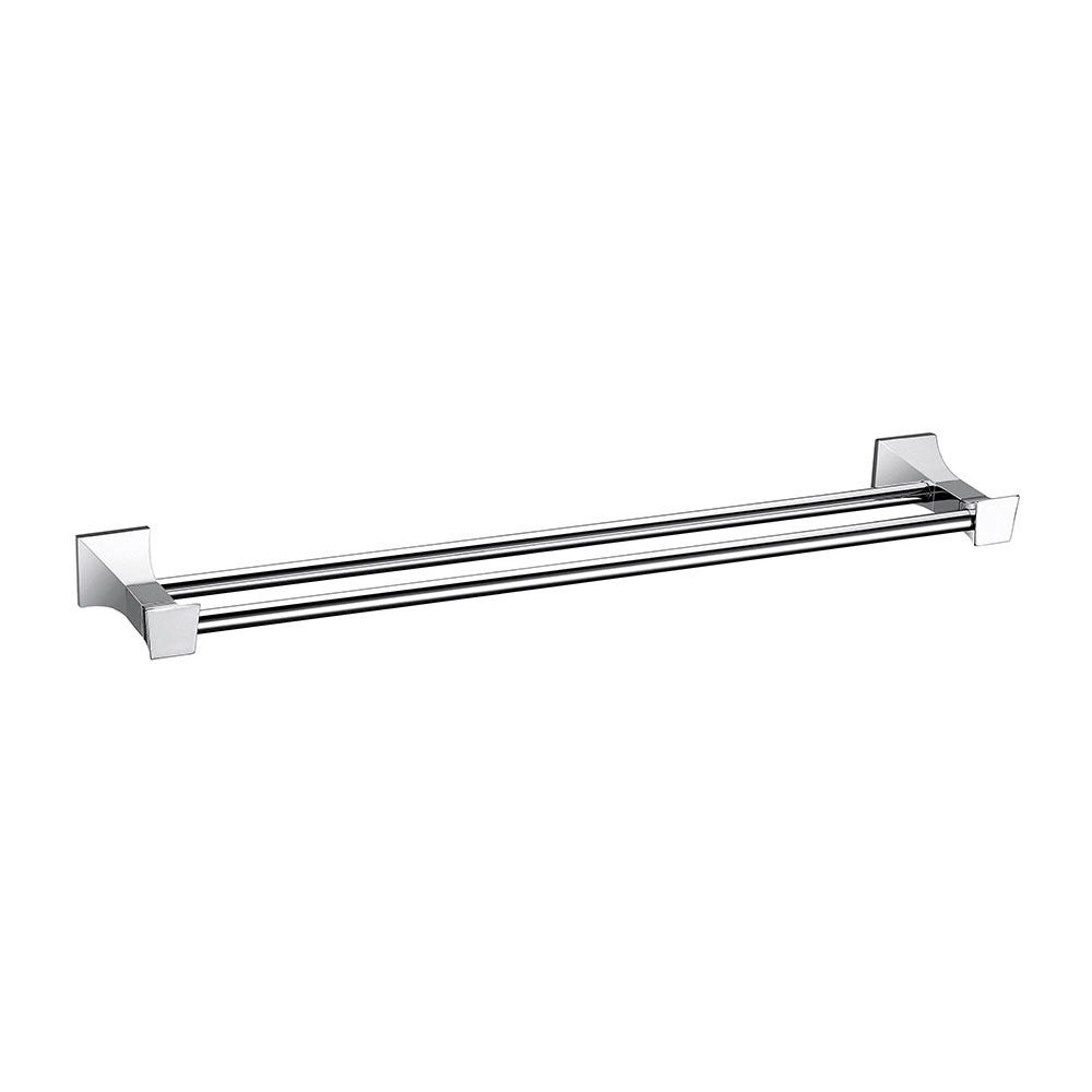 Porte-Serviettes Double Barre 70 Cm XIAJIA - Acier Inoxydable 304 Brossé - Adhésif 3M Argent