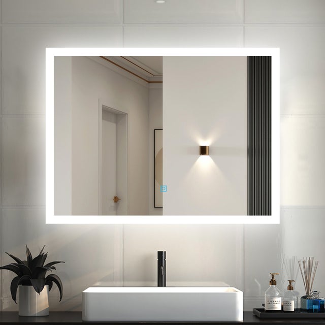 90 x 70 cm Esoejo led baño antivaho, luz blanca frío, sensor táctil