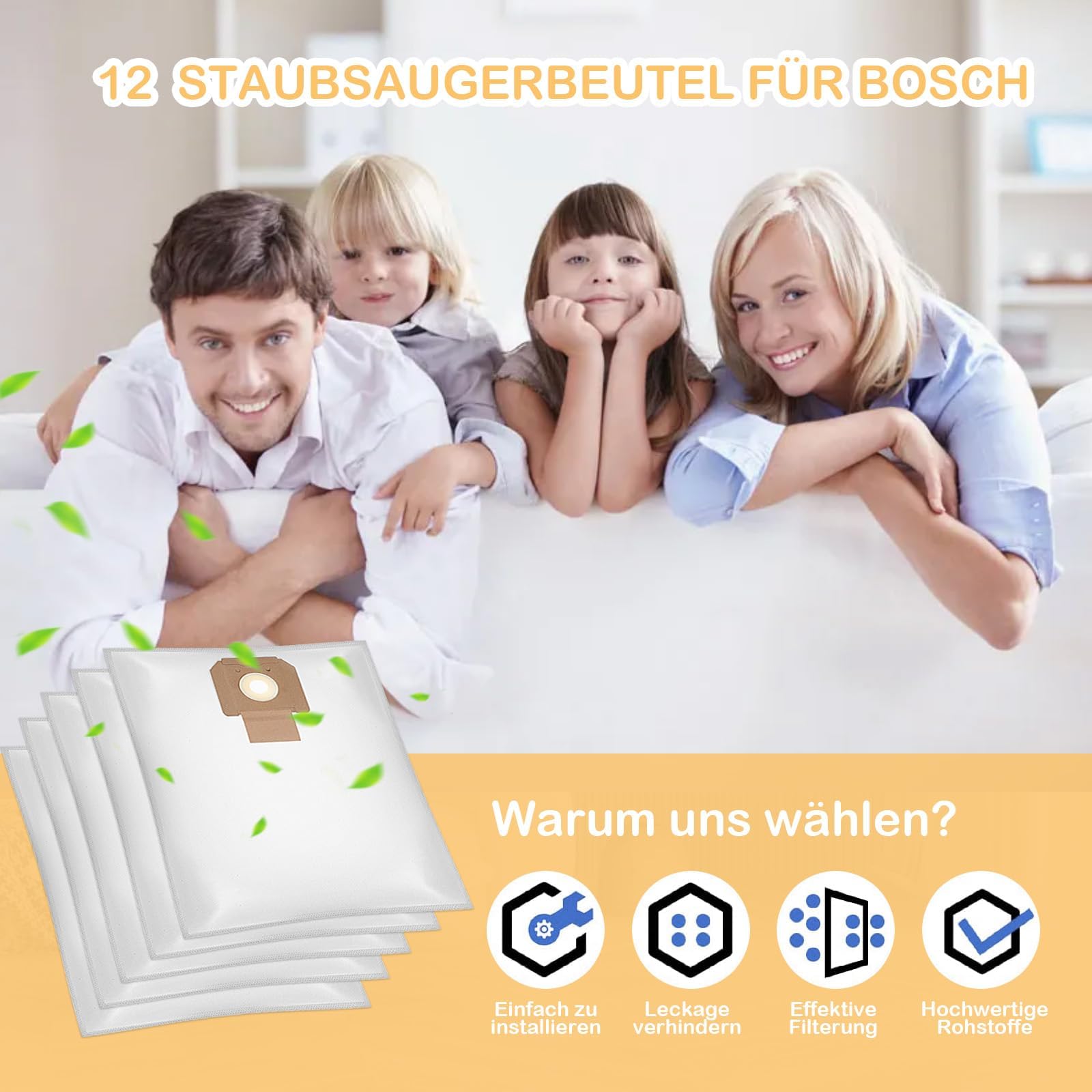 12 sacs d'aspirateur pour Bosch GAS 35 M AFC/L AFC/L SFC+, sac filtrant en non-tissé Bosch Professional (pièce de rechange 2607432037) - 7