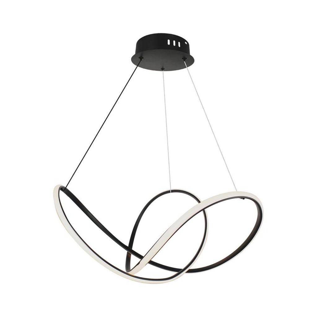 Lampa wisząca LED 49W z czarnego metalu, 70*10cm, ściemnialna do 3000K