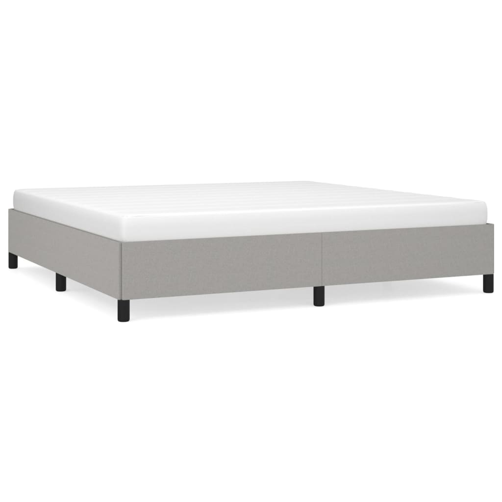 Cadre de lit sans matelas gris clair 200 x 200 cm en tissu - 2