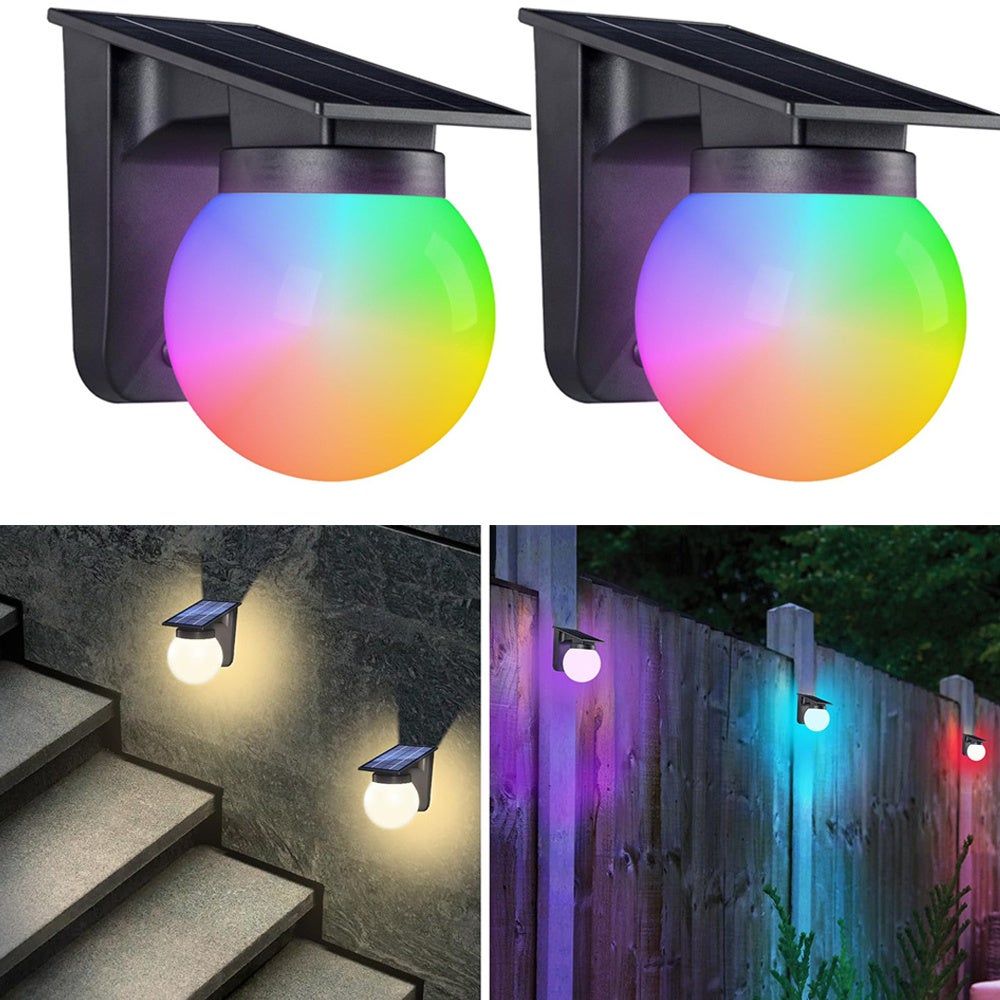 Zewnętrzne lampy solarne zestaw trybów oświetlenia kolorowego bezprzewodowe lampy solarne LED do ogrodów ogrodzenia jasne trwałe użytku zewnętrznego