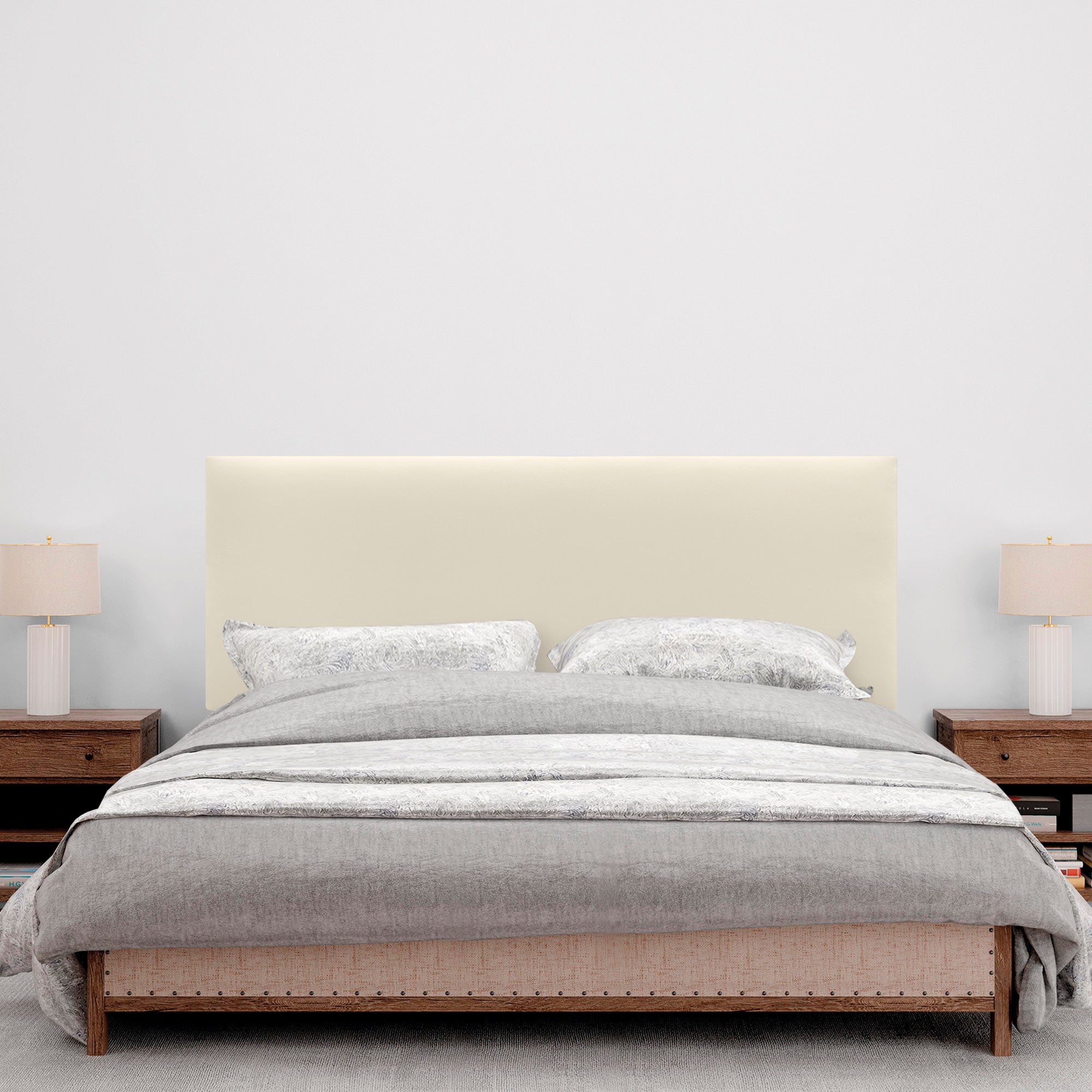 DHOME Cabecero de Polipiel Liso cabeceros Cabezal tapizado Cama (Polipiel Vainilla, 135cm (Camas 120/135/140)) - 4