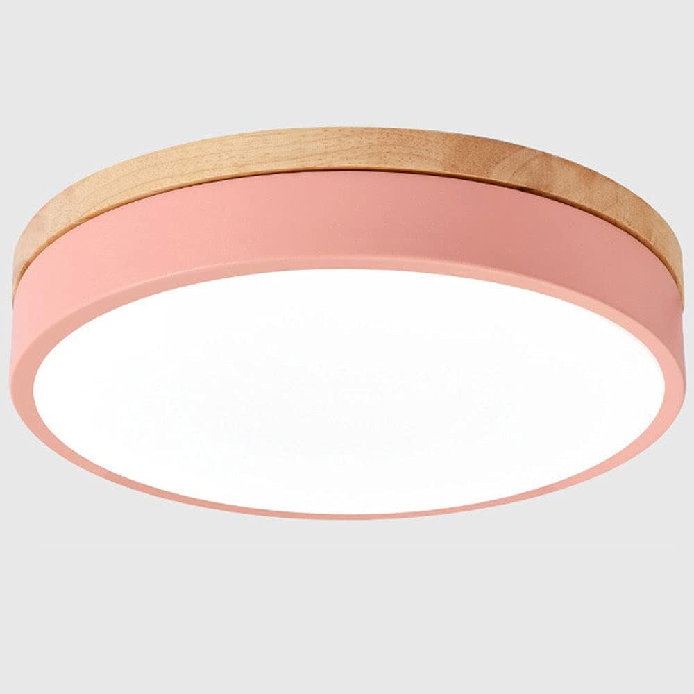 Lampa sufitowa różowa nowoczesna okrągła lampa sufitowa z drewna odpowiednia do sypialni lampa sufitowa do korytarza cm światło białe
