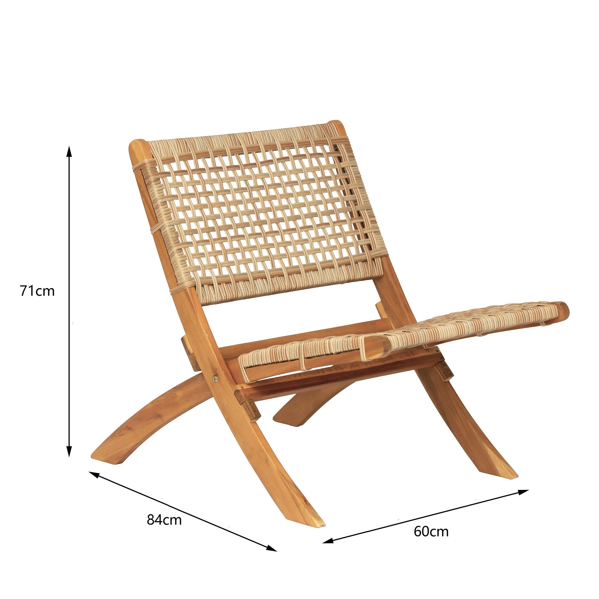 Nordlys - Fauteuil Interieur Exterieur en Acacia Massif et Corde Acacia Marron - 5