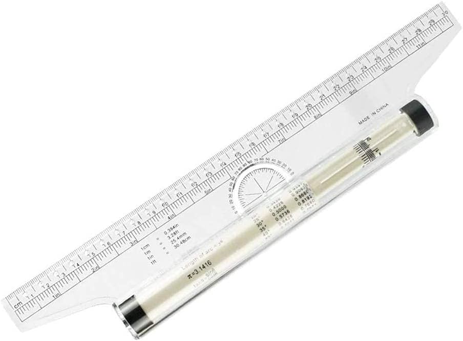 Równoległa Linijka Rolkowa 30 cm Profesjonalna Równoległa Linijka Rolkowa Wielofunkcyjna Linijka do Rysowania z Podziałką Kątomierz Cyrkiel do Linii