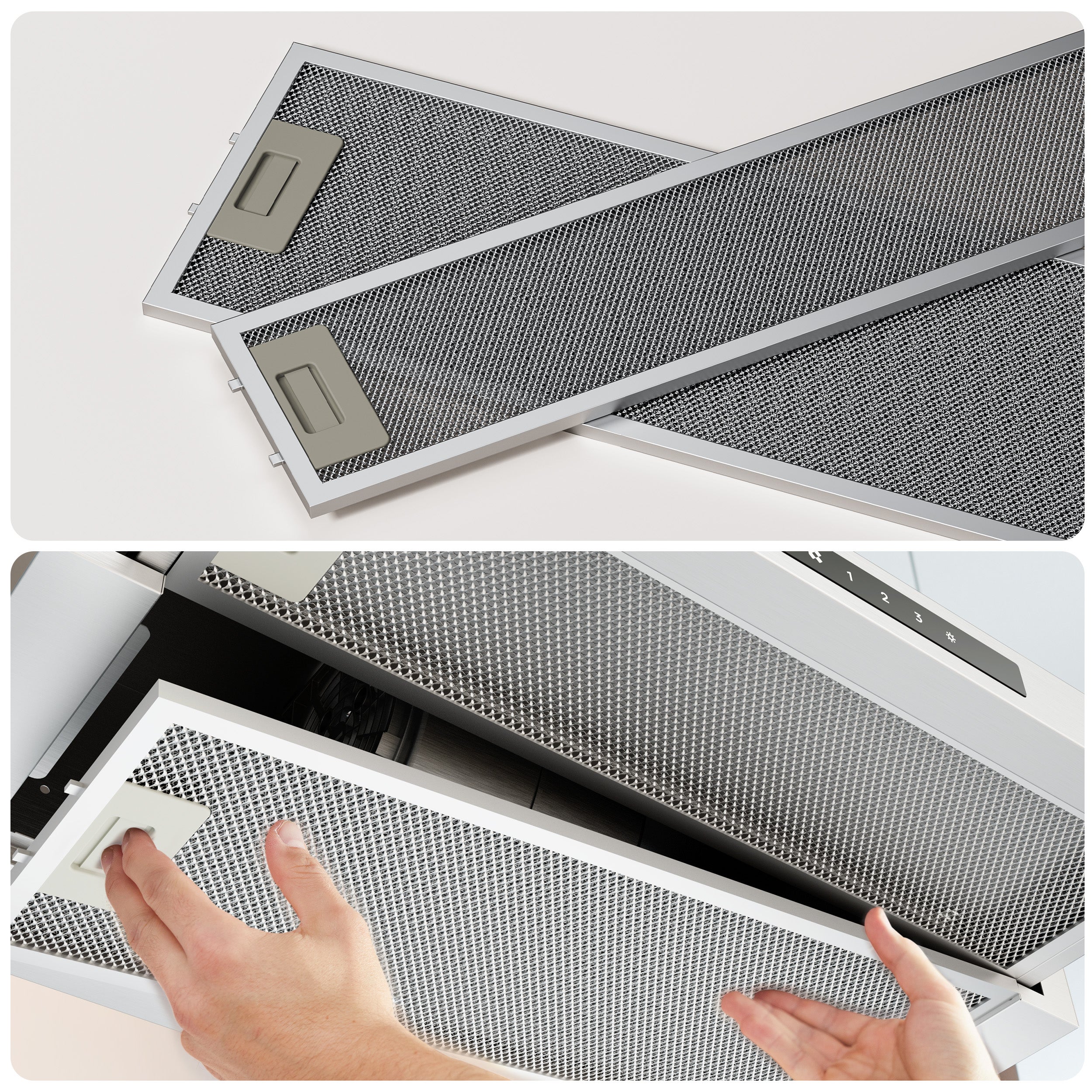 CIARRA Campana convencional 60cm 580m³/h A+ 3 velocidades Control táctil LED Pantalla Reciclaje y extracción Inox CD6909AS - 3