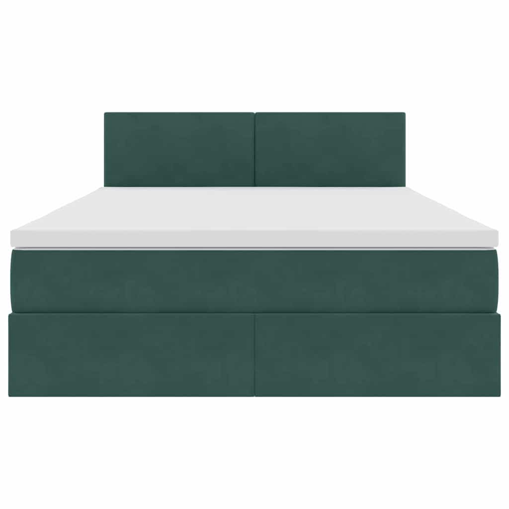 Lit avec rangement, vert foncé, 140 x 200 cm, en velours - 7