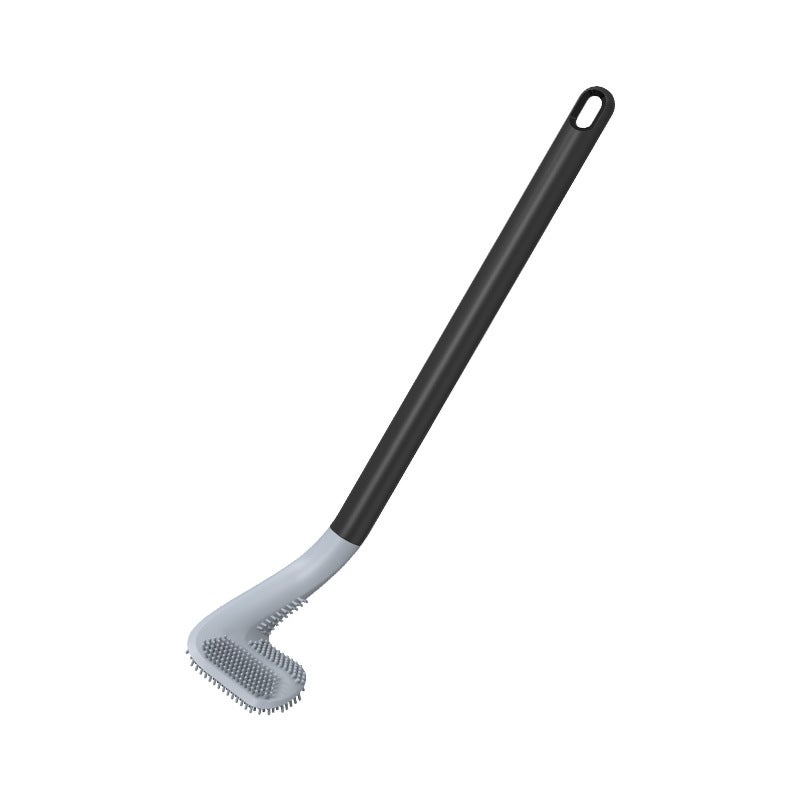 Szczotka do WC silikonowa golfowa, długa rączka, szczotka czyszcząca do montażu na ścianie, 41 cm (czarna)
