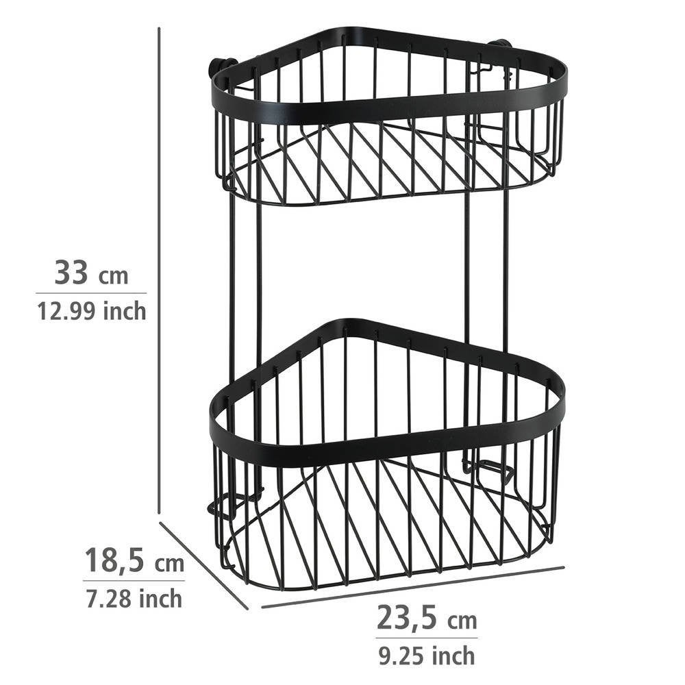 Etagère D´angle 2 Niveaux Acier Noir 23,5x33x18,5 Cm - 8