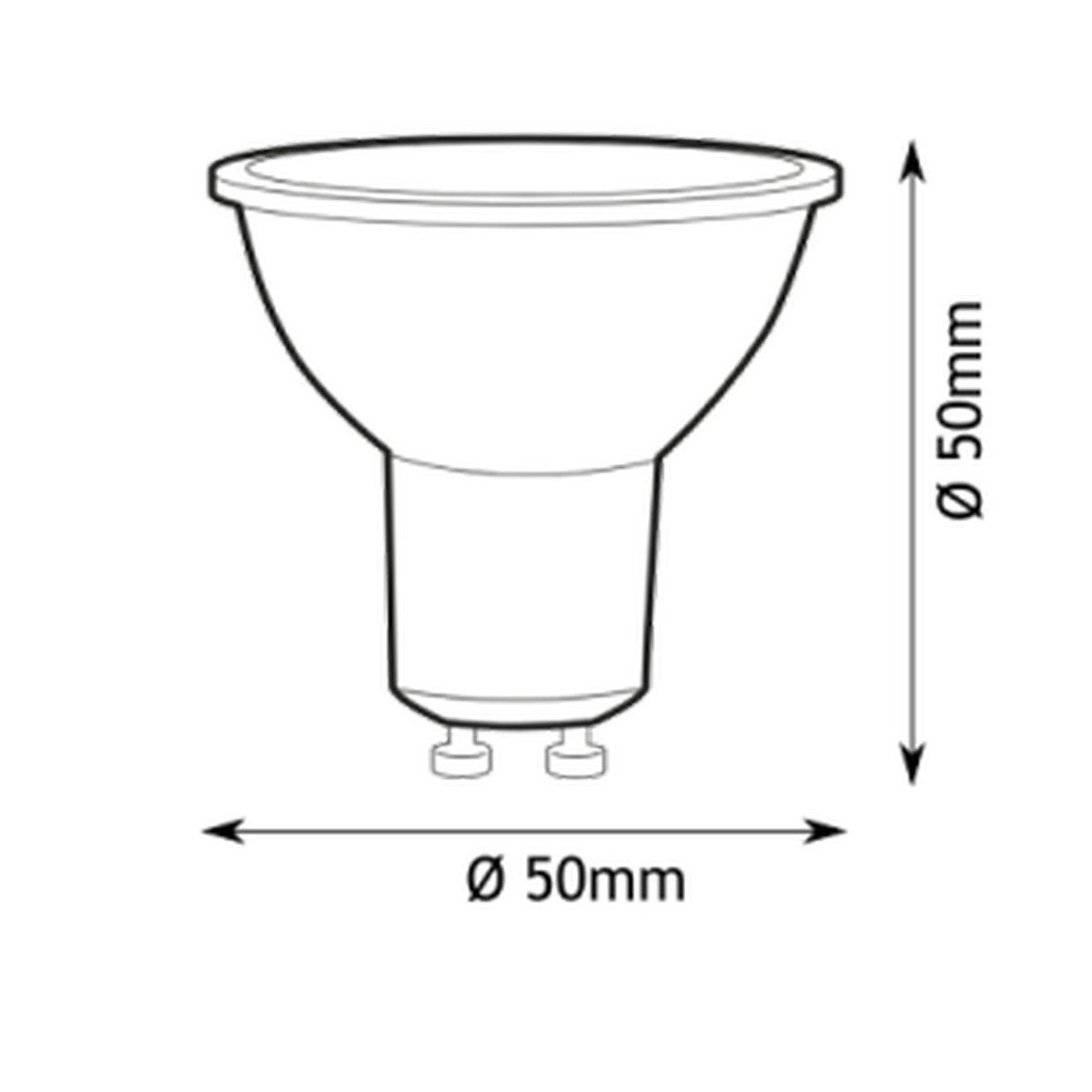 Jandei Pack de 5 Ampoules LED GU10 7W (équivalent à 50W), Couleur Blanc Naturel 4200K, 650 Lumens - 3