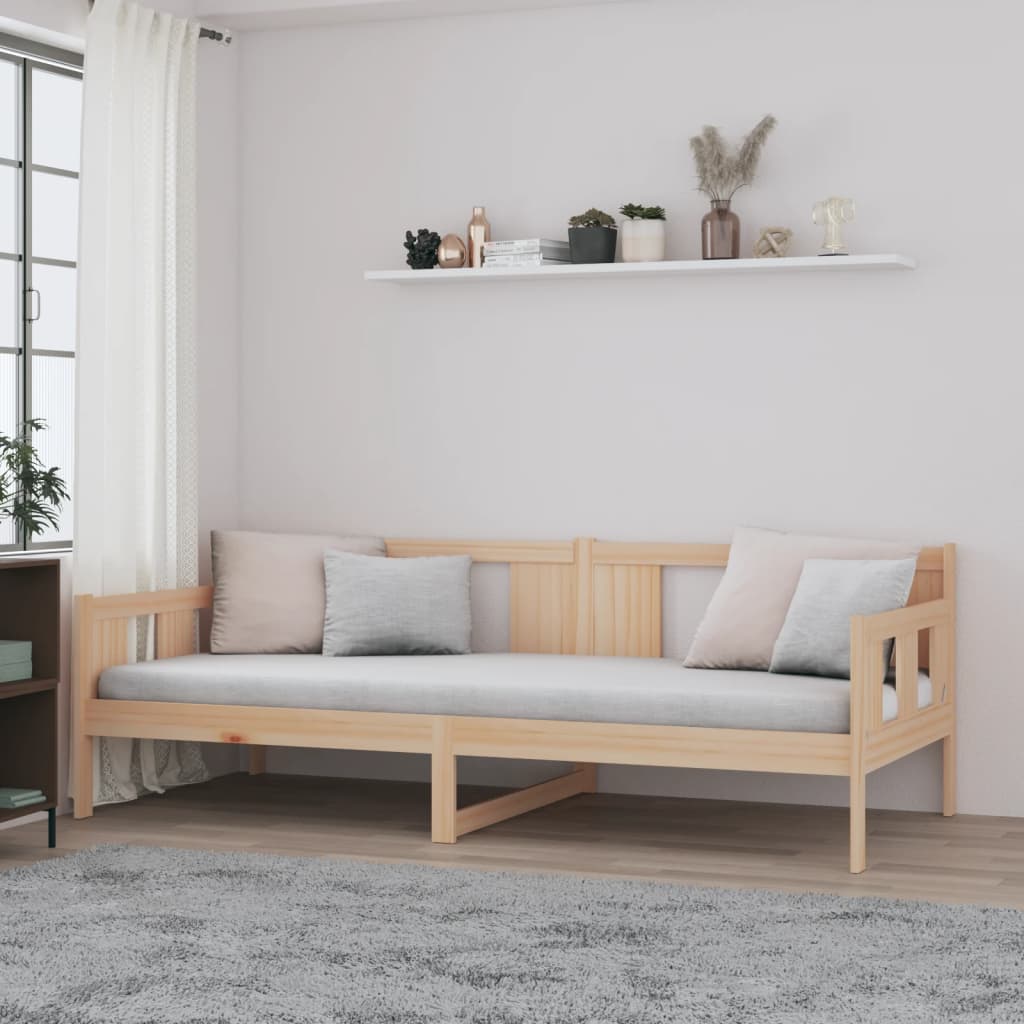 Łóżko Dzienne Drewniane Brązowe Rama Łóżka Ze Stelażem Sofa 90x200 cm