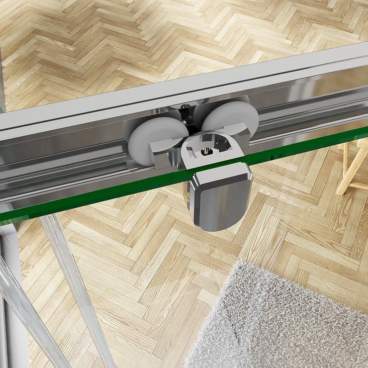 Aica Cabine De Douche 90x90x185cm Accès D'angle, Cabine De Douche Carrée Porte De Douche Coulissante - 5