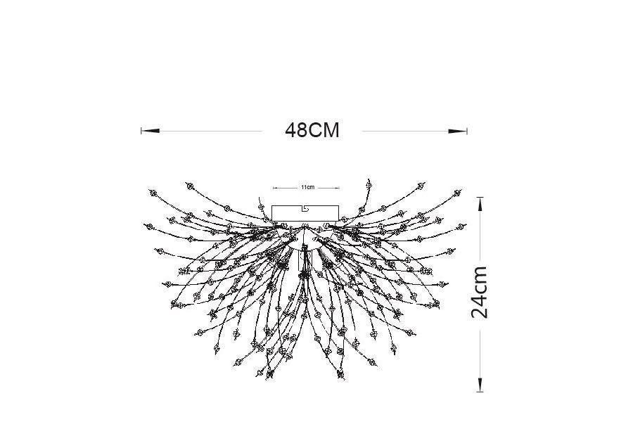 Lampa sufitowa wisząca Pearls chromowana 3xG9x33W kryształowa wym: 32 x 48 x 48 cm metal Reality - 2