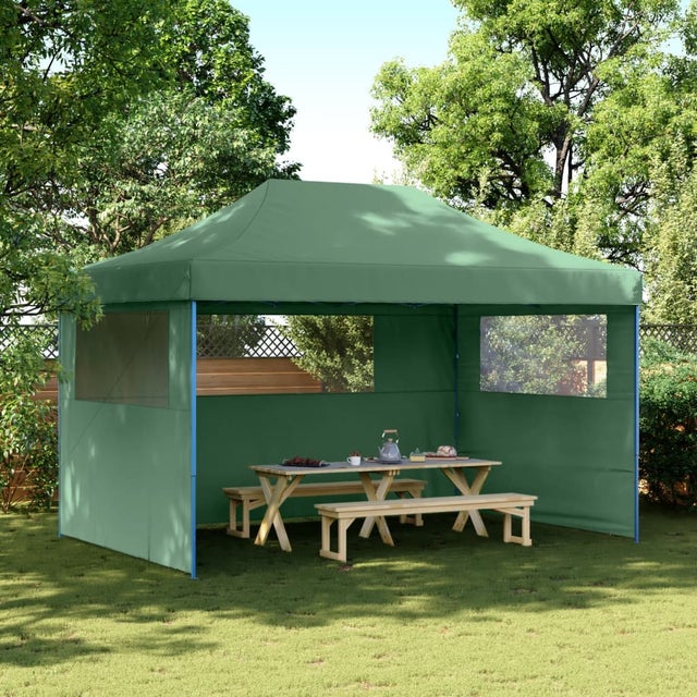 Tenda reception pieghevole e retrattile 3 pareti laterali verde