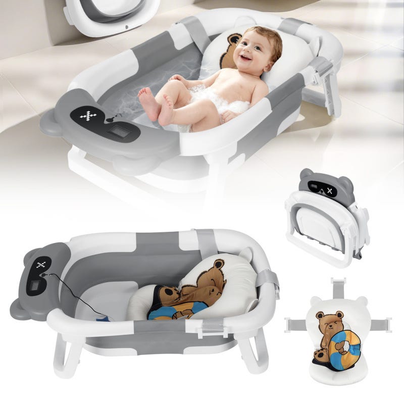 Béaba Vasca da Bagno Pieghevole Eazy Pop Camélé'O - Grigio - Dalla Nascita unisex (bambini Béaba Vasca da Bagno Pieghevole Eazy Pop Camélé'O - Grigio - Dalla Nascita unisex (bambini