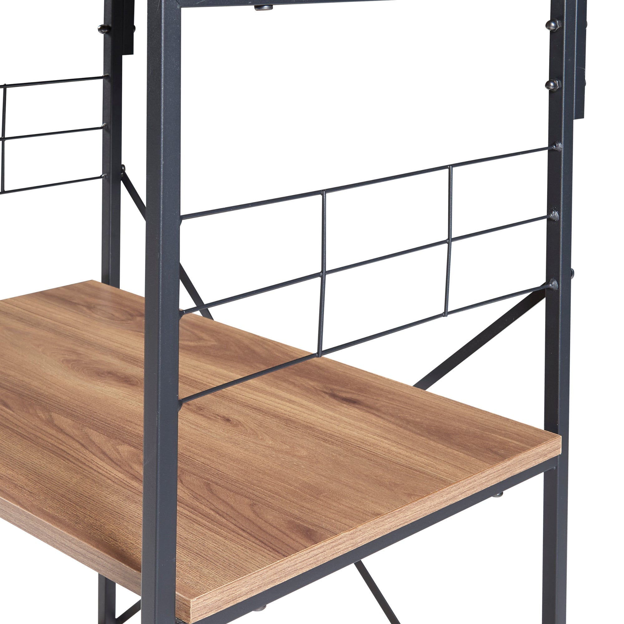 Étagère Billund à 4 niveaux 133 x 60 x 42 cm cm effet noyer / noir [en.casa] - 6
