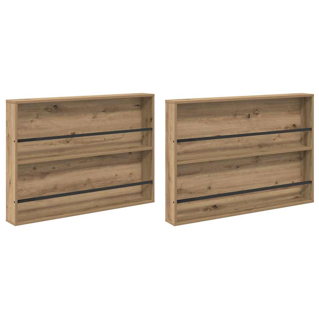 Étagère à magazines 2 pcs Chêne artisanal 100 x 12 x 70 cm vidaXL - 2