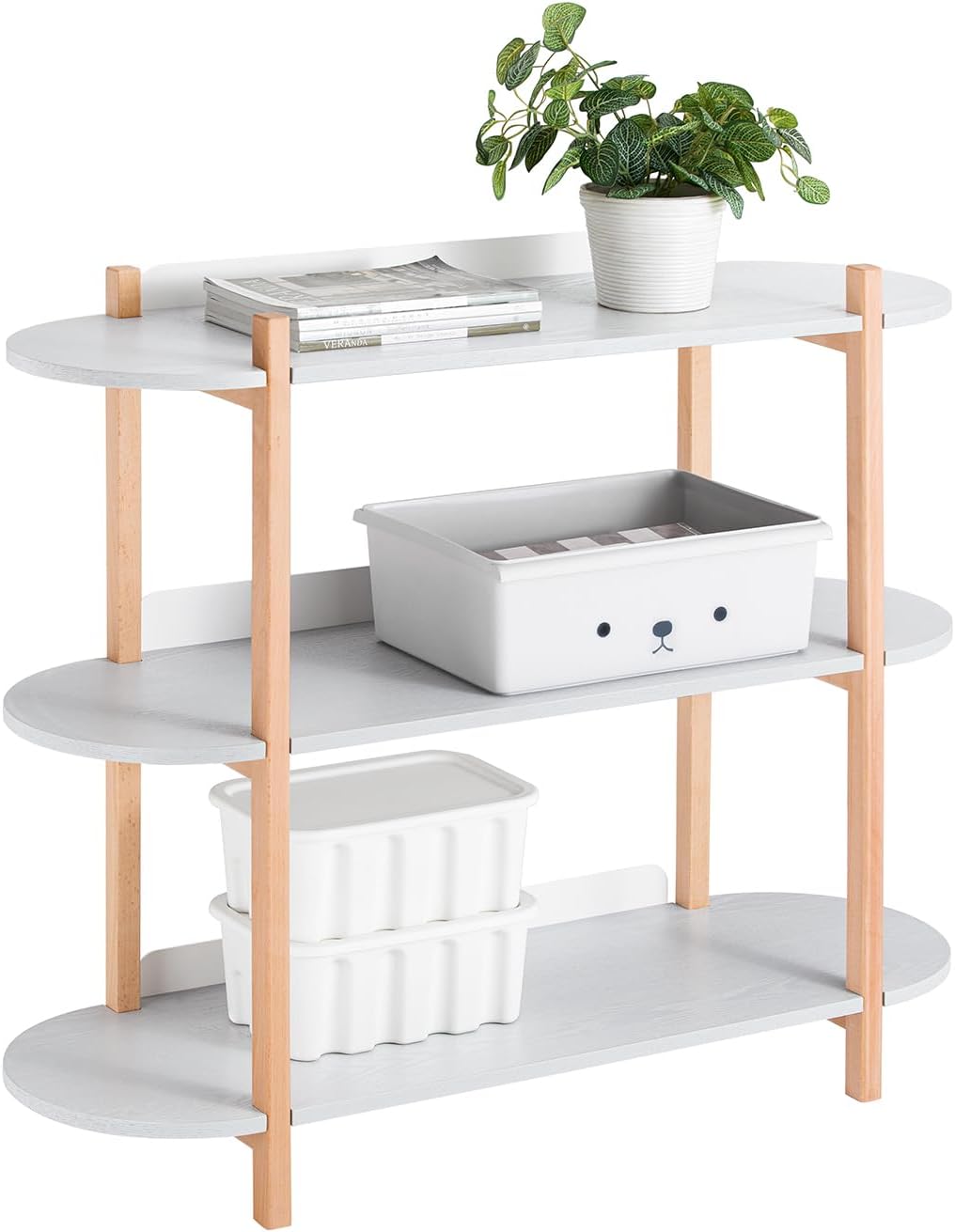 SoBuy Regał na książki półka na książki półka do przechowywania HSTR01-H-HG