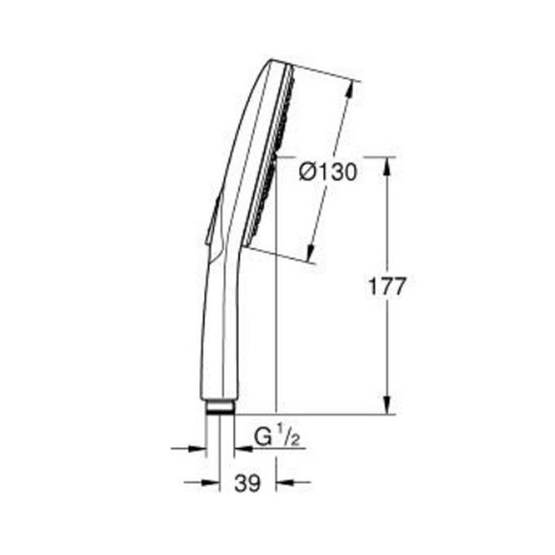 Douchette à main RAINSHOWER SMARTACTIVE GROHE 26574000 Ø13 cm - 3 jets - chrome - 4