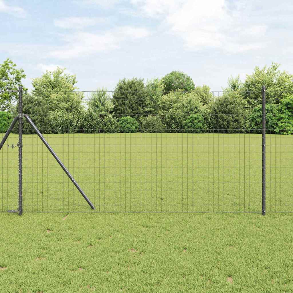 Ogrodzenie Euro Szary 1,2 x 25 m Żelazo pokryte PVC vidaXL