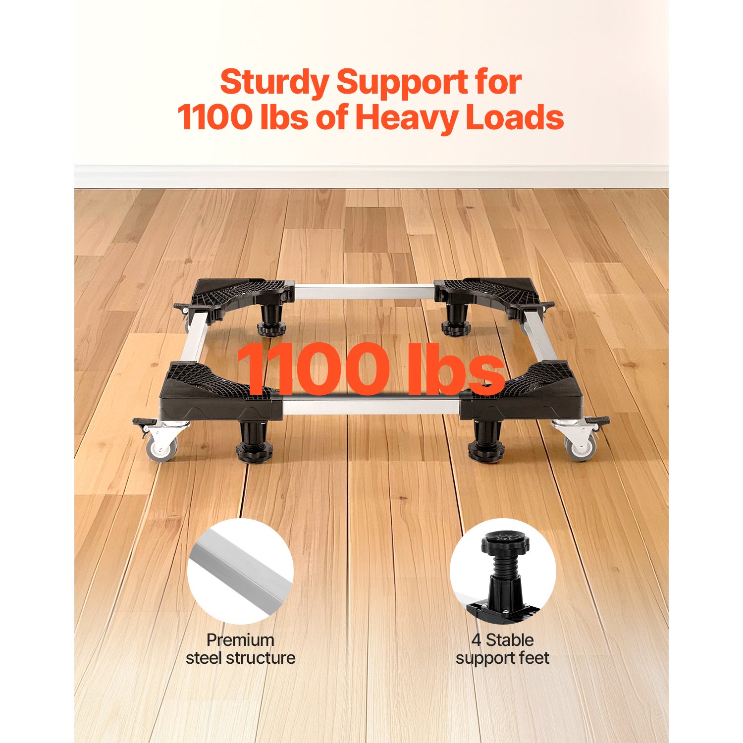 Suporte para eletrodomésticos,SucceBuy capacidade de carga de até 500 kg,base com 8 rodas giratórias,4 das quais equipadas com freios - 4