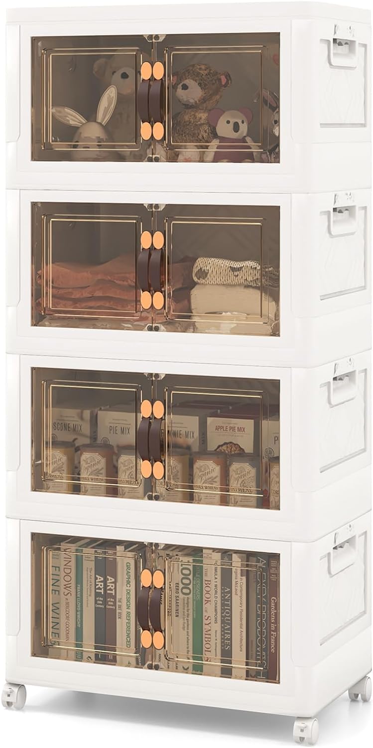 2 Contenitori Portaoggetti Sotto Il Letto Con Ruote, 76x39x18 Cm, Coperchio Trasparente, Maniglie In Pelle, Telaio Metallico, Per Vestiti, Scarpe, Coperte, Giocattoli, Libri - 3