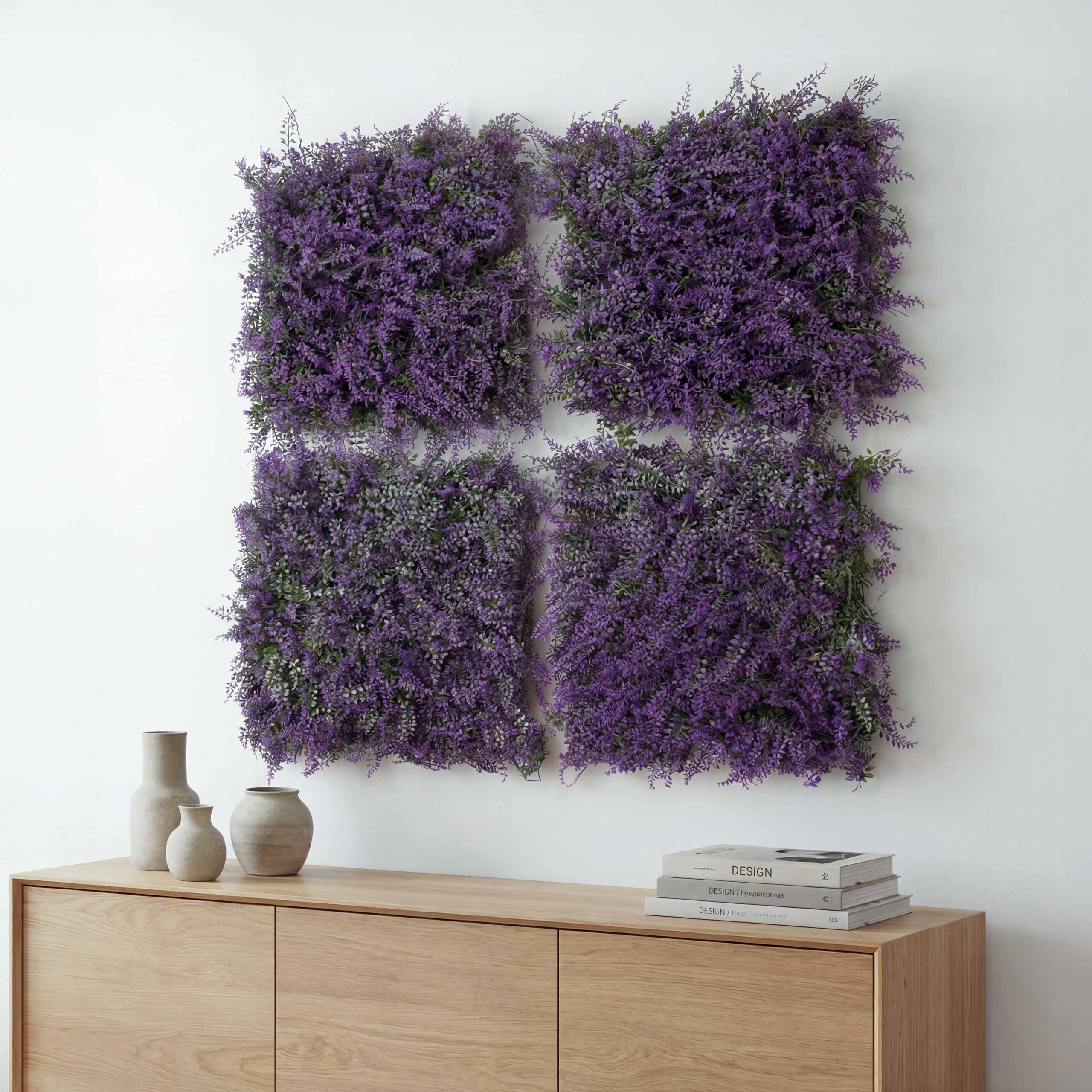 Panel ścienny HWC-O95, Liście fioletowe/zielone