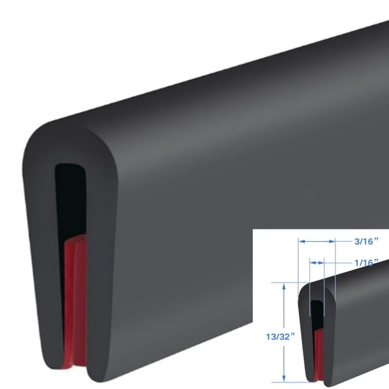 Protection bord de tole joint caoutchouc en u joint porte voiture adhesif noir caoutchouc protection metal verre (5m, 1,5mm) - 3