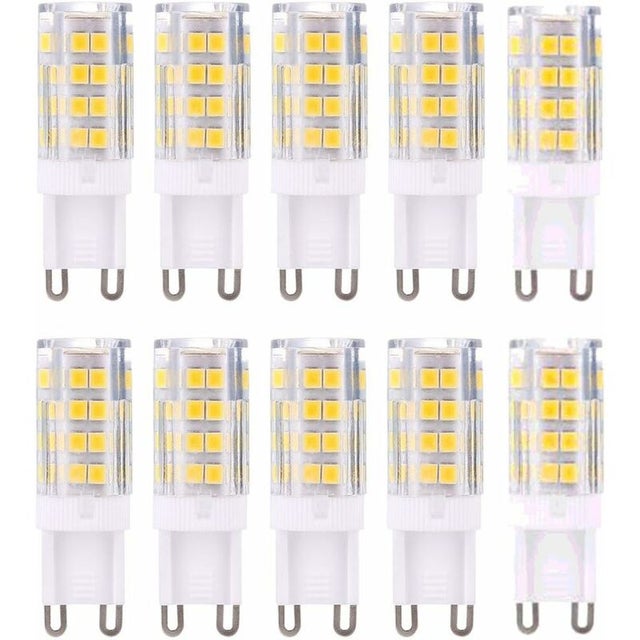 Żarówka LED G9, ciepła biel 3000K, 5W, odpowiednik żarówki halogenowej 40W, 420 lumenów, bez możliwości ściemniania, opakowanie 10 sztuk