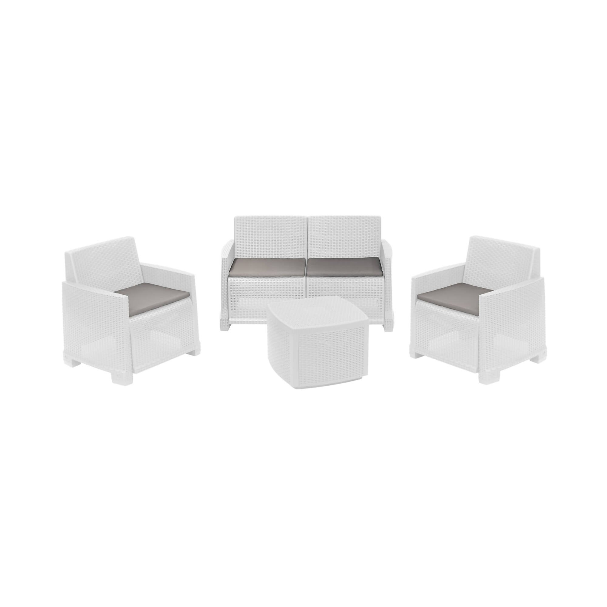 Conjunto de salón de exterior - saloncito de exterior blanco