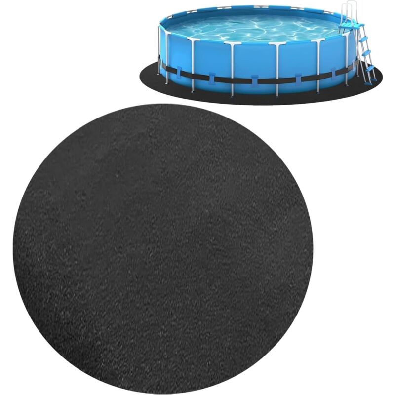 Tapis De Sol De Piscine, , Tapis Piscine Hors Sol, Tapis De Piscine Rond pour Rayures par Perforation, Diamètre 4,6 M - 5
