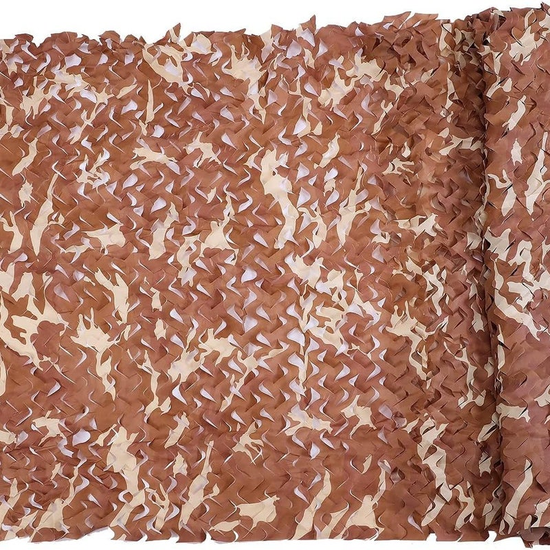 Żagiel przeciwsłoneczny prostokątny, siatka maskująca, wzór kamuflażowy, 6x8m, pustynia