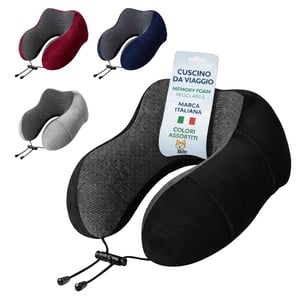 Radikor Cuscino da Viaggio, Cuscino Aereo Viaggio Memory Foam, Cuscino Cervicale da Viaggio Ergonomico Travel Neck Pillow con Borsa per Trasporto per L'ufficio Dell'auto Dell'aereo Casa