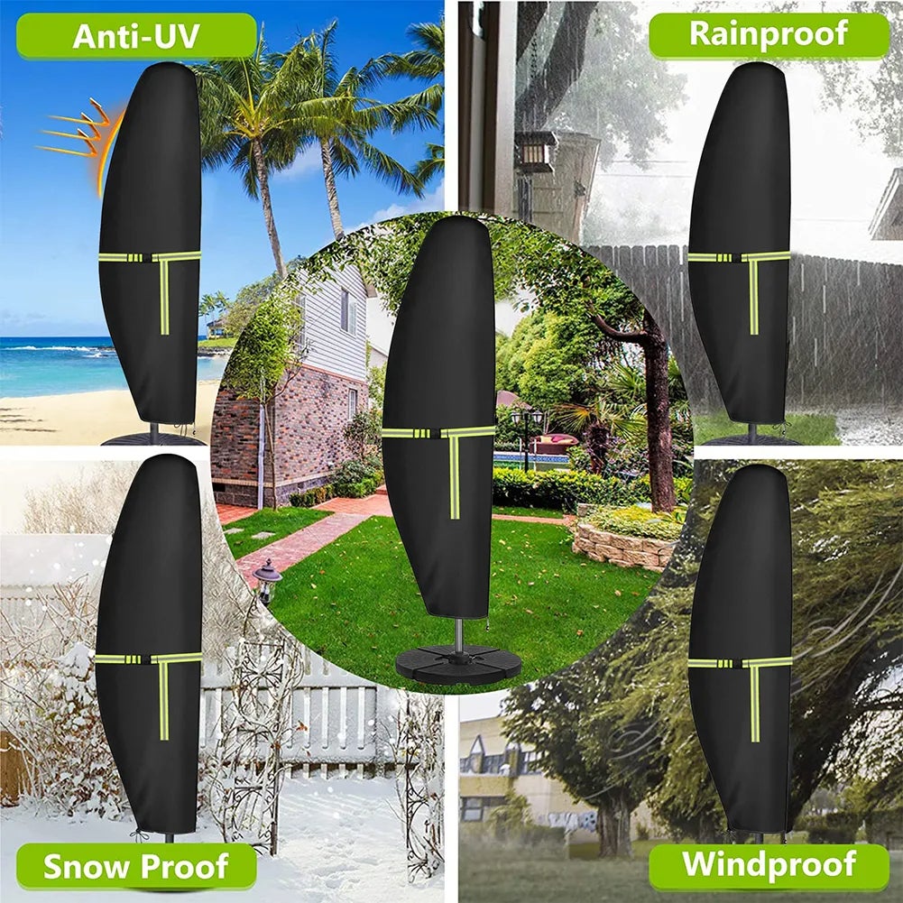 20pc Housse pour Parasol Déporté 3PC420D Oxford Style Banane pour Parasols à Mât Télescopique de 265 cm - Jardin Balcon - 3