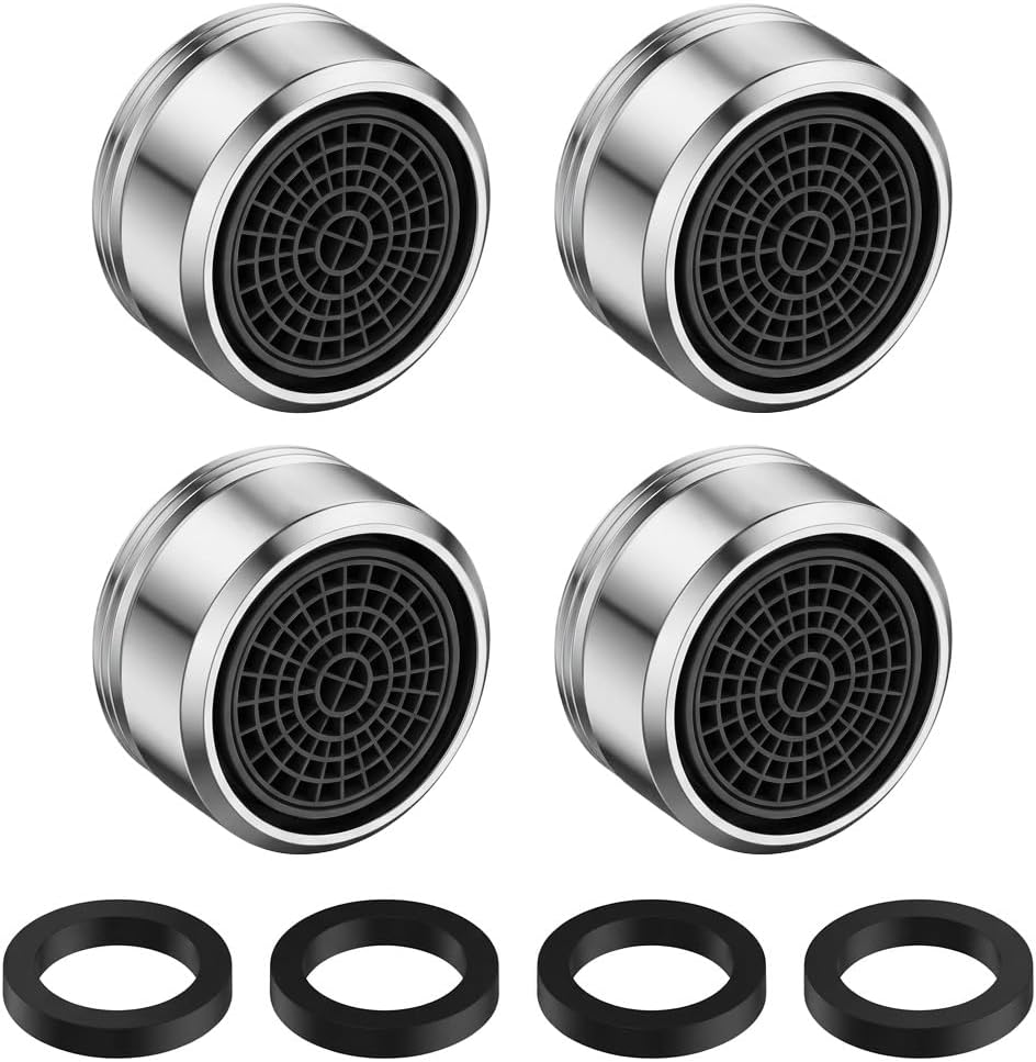 4 buc M24 Aerator Robinet Economisire Apă cu Garnituri, Economisire Apă pentru M24 cu Filtru de Calc Robinete Baie Bucătărie