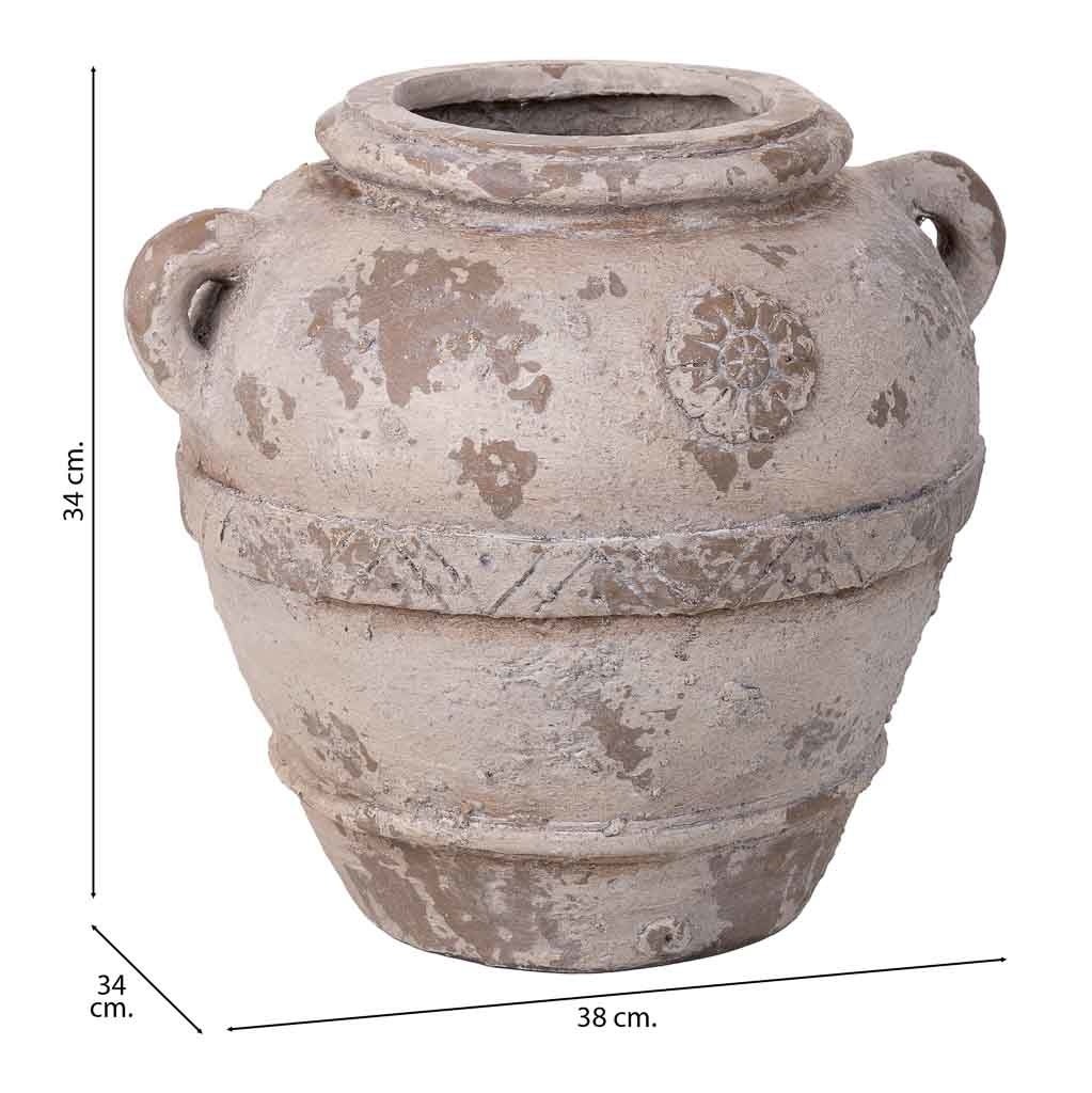 Vase décoratif couleur pierre, 38x34x34h cm - 3