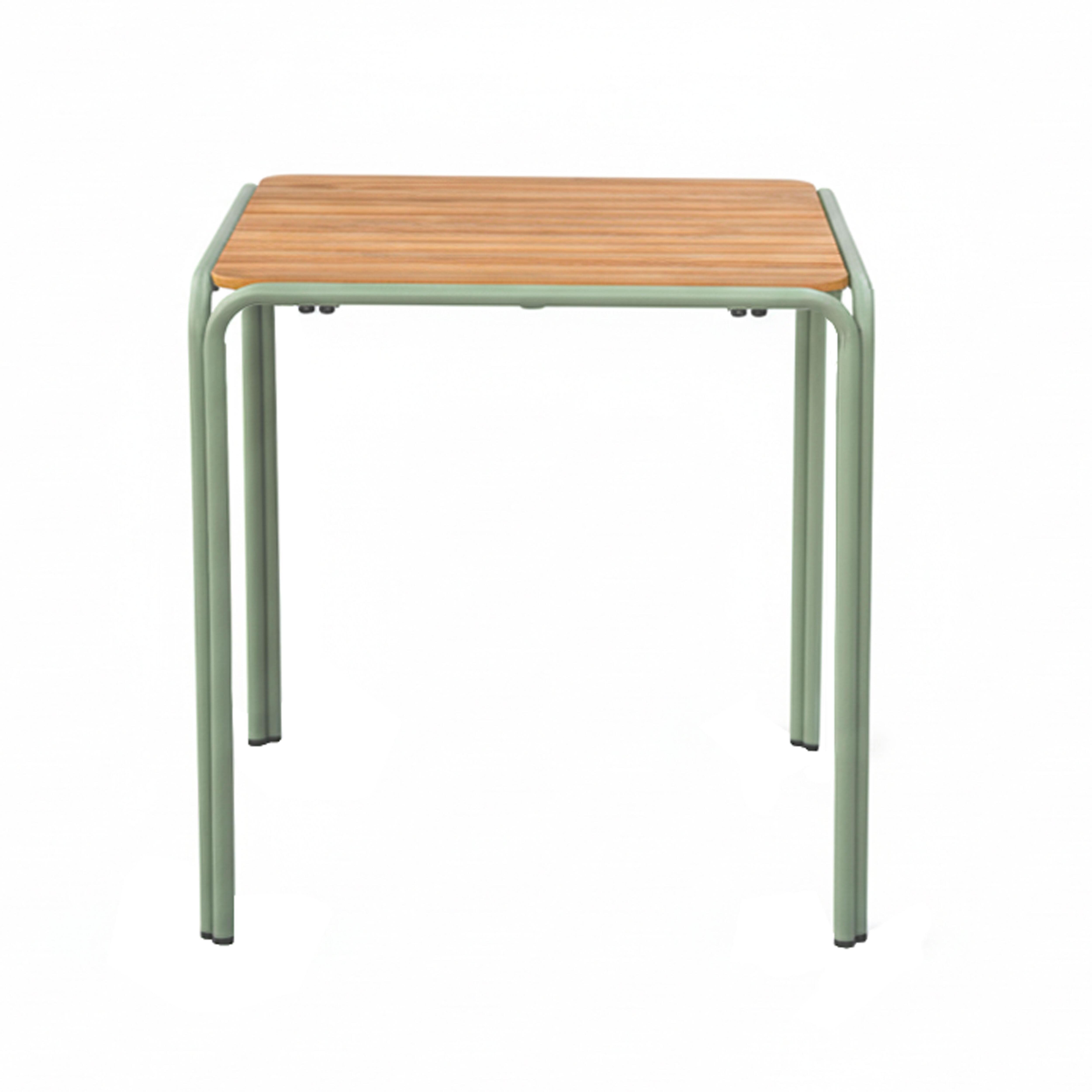 Table de jardin bistrot en métal et polywood 70 cm vert sauge - 4