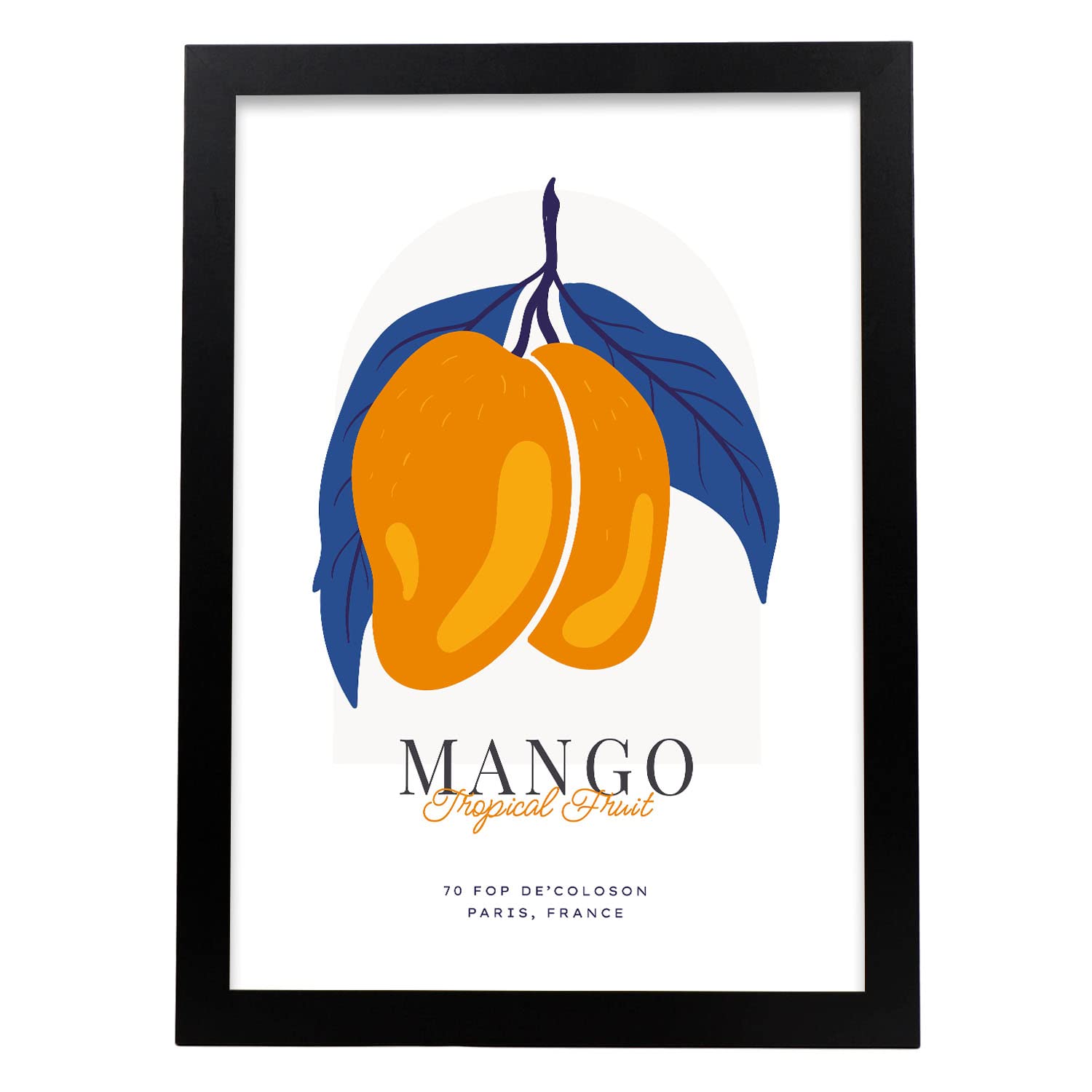 Nacnic póster pop art abstracto. mango ilustraciones artísticas modernas para la decoración de interiores. marco negro - a3