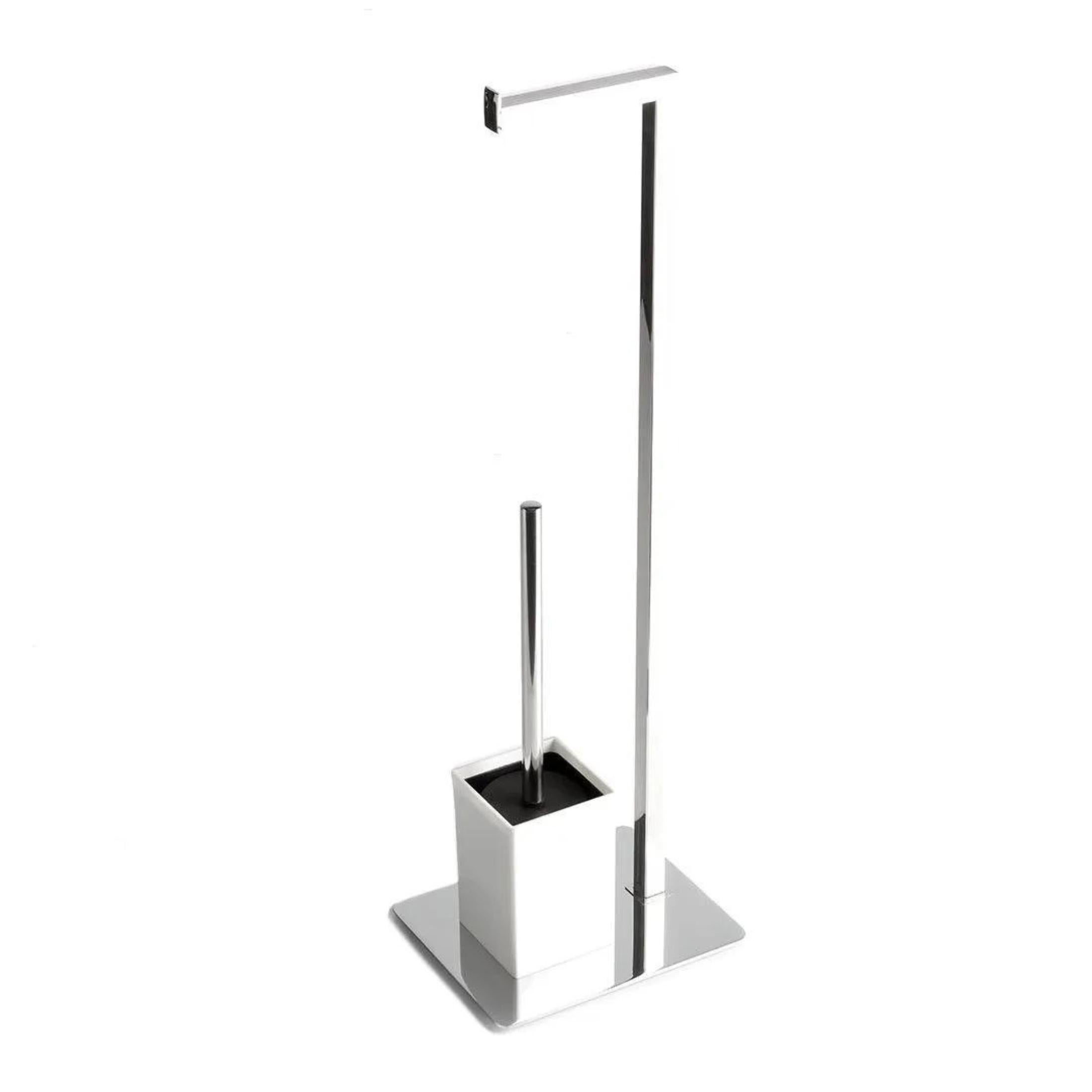 Porte-papier toilette debout en acier inoxydable - Avec