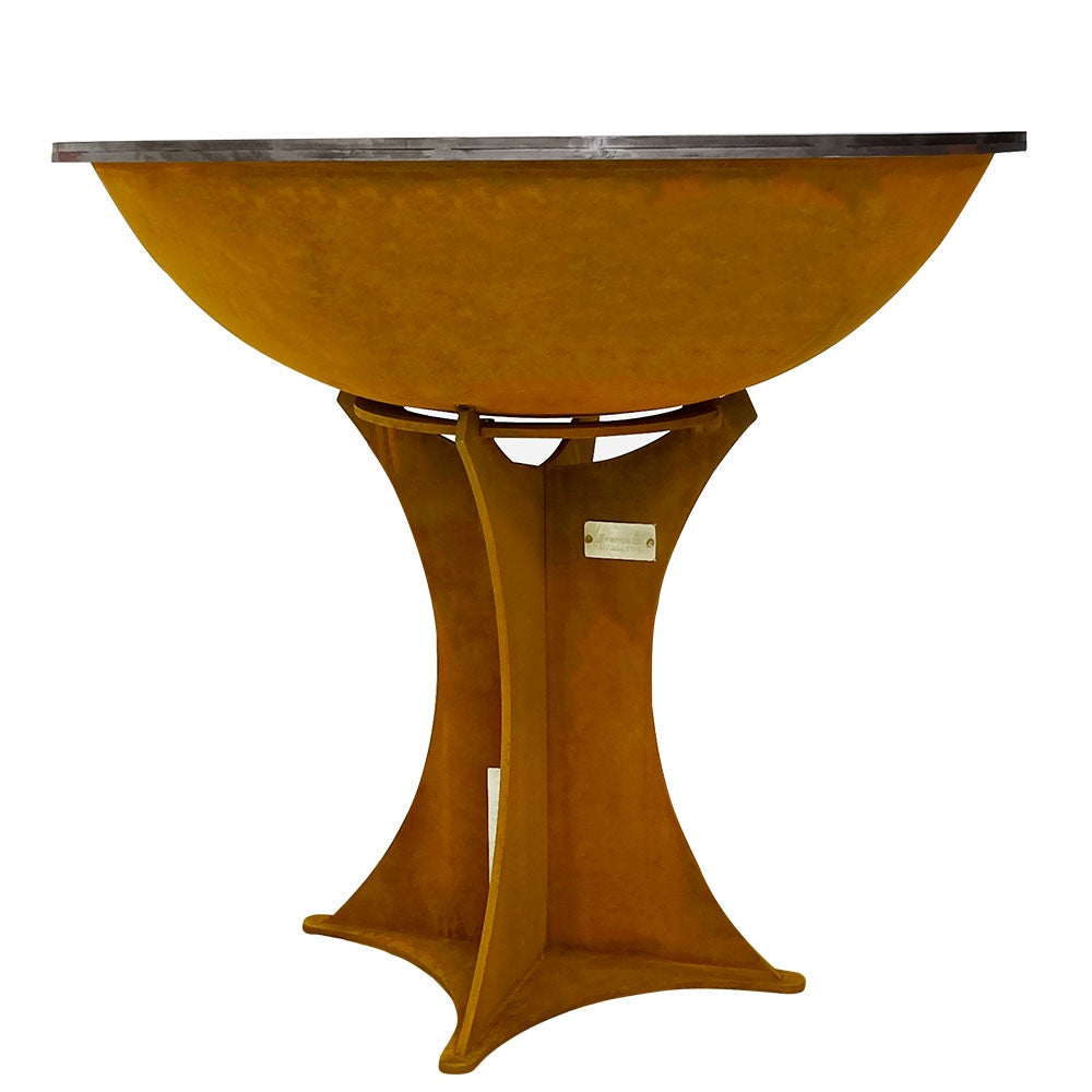France Braseros | Braséro Plancha Grill Barbecue en Acier Corten Ø100cm avec un Socle Etoile | Jardin, Terrasse, Extérieur - 3